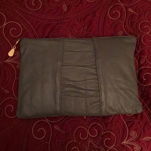 Leather clutch bag